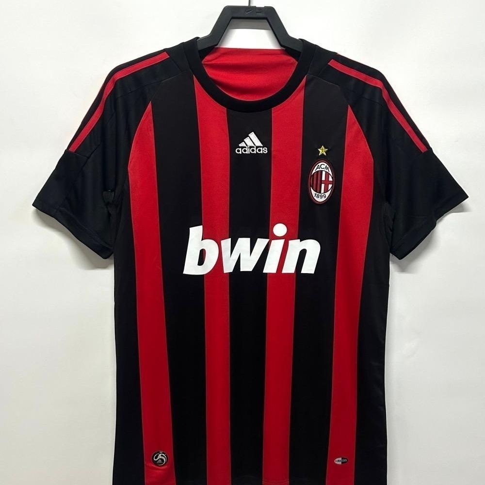 Jersey Lengan Panjang Retro Kustom Ronaldo AC Milan 08-09T shirt pria