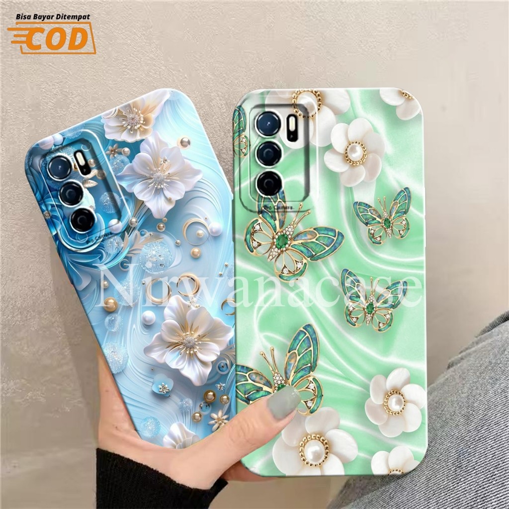 Case Hp Oppo A16 - Case Oppo A16s - Oppo A54s Motif Bunga Softcase Pro Camera Lentur - Fashion Case 