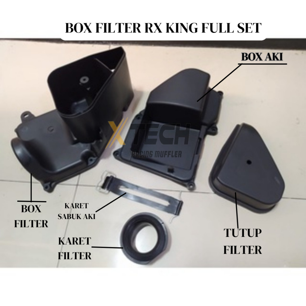 BOX FILTER RX KING FULL SET 5 BAGIAN RUMAH FILTER RX KING/KARET FILTER/RX KING/SABUK AKI/RX KING/BOK