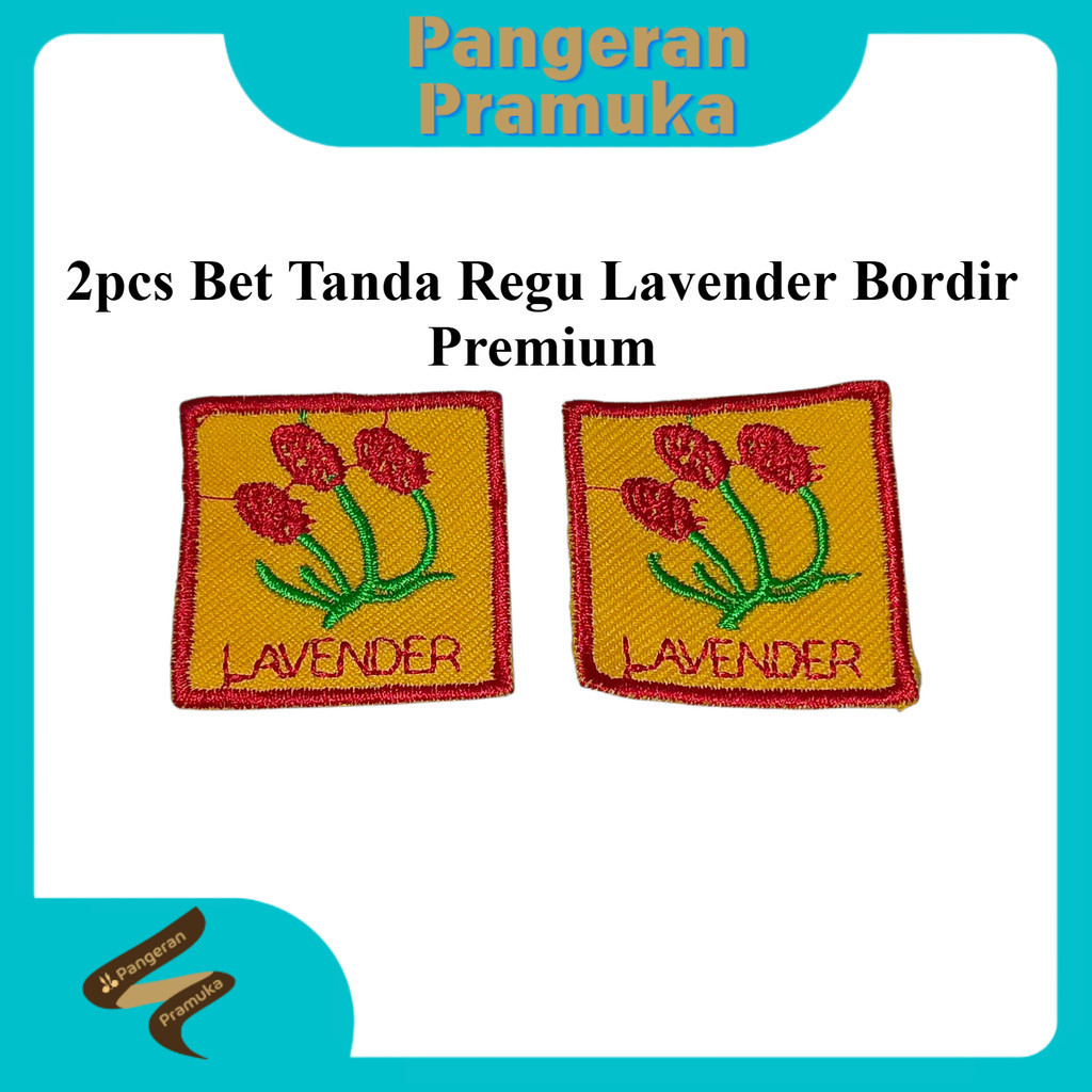 (2pcs) Bet Tanda Regu Lavender Bordir Premium diameter 4cm Pramuka Putri Putri