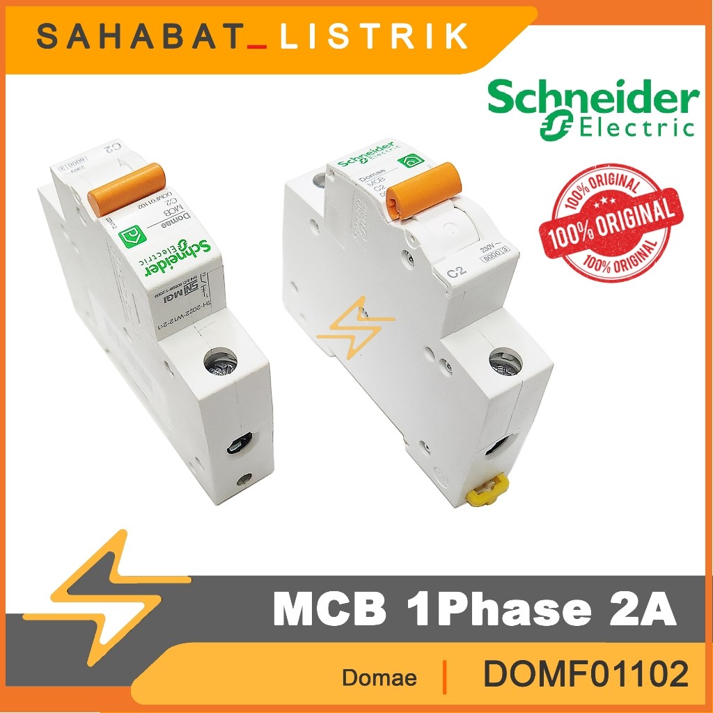 MCB SCHNEIDER 2A 1PHASE/ MCB 2 AMPER
