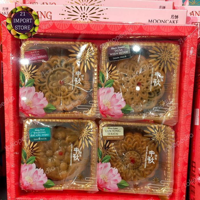 Kue Bulan Ang Huat Mooncake Tausa Wijen Hitam Isi 4 | Box