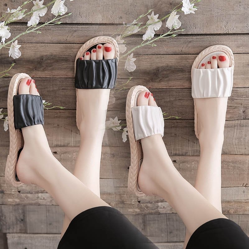 S5625 Sandal Slop Wanita Karet Jelly Korea Motif Serut /  Sandal Jelly Serut Wanita/Sandal Import El