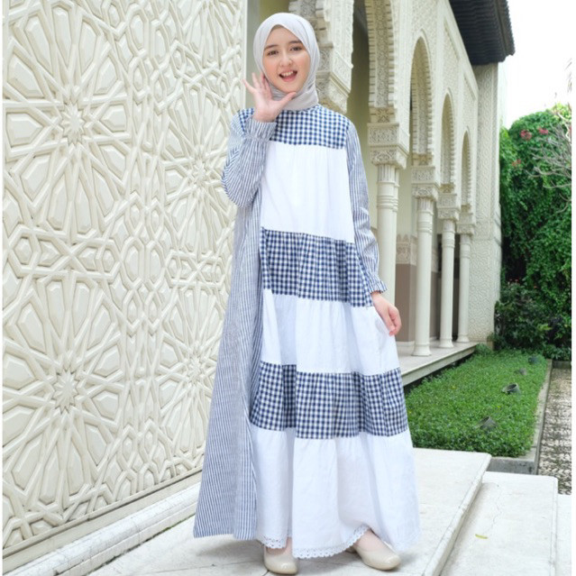 JB28WA Gamis Anak perempuan Linen Kombinasi/gamis anak perempuan remaja,dres anak perempuan