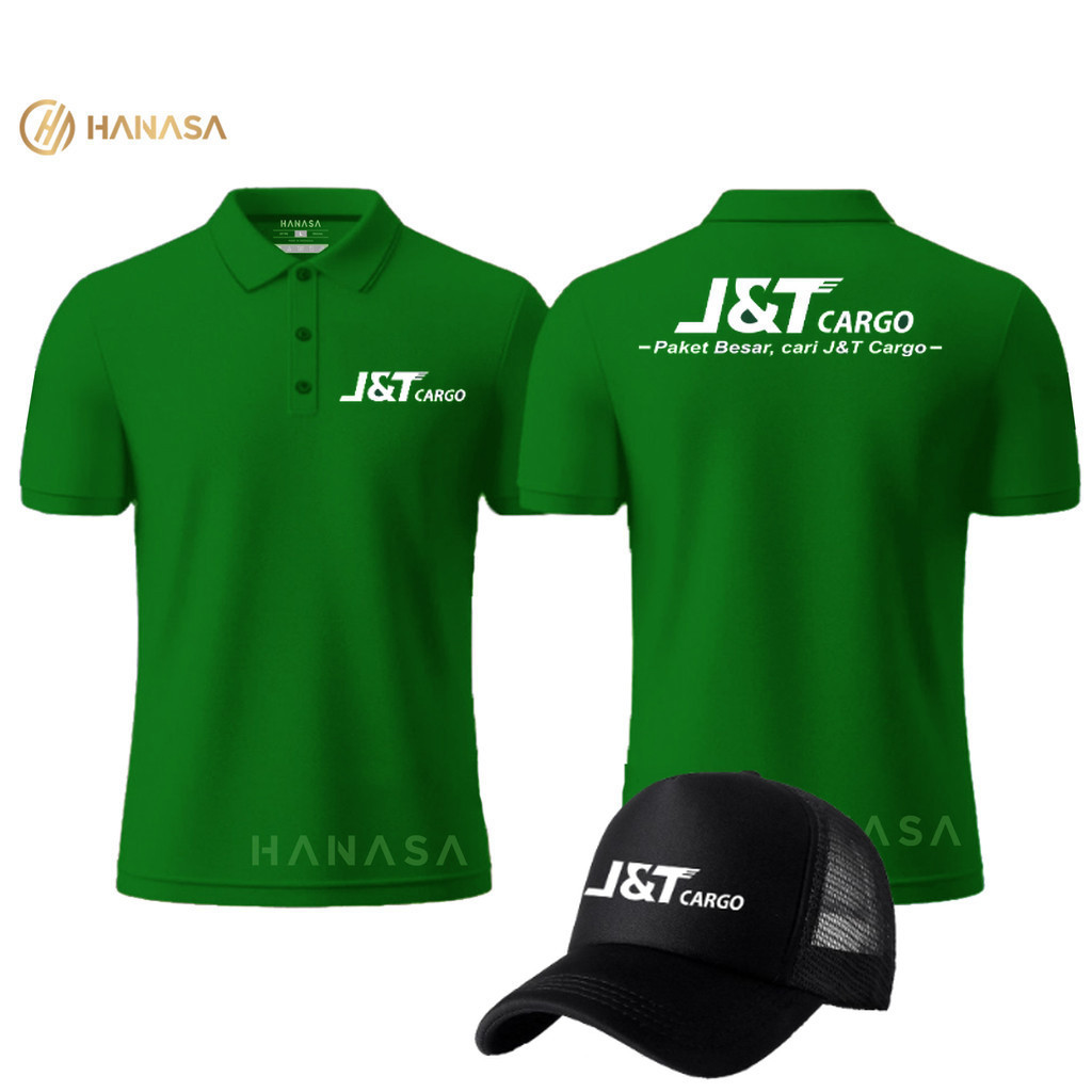 Plus Topi - Polo Shirt DB J&T Cargo | Polo Shirt Pria Wanita | Baju Kerah JNT Cargo
