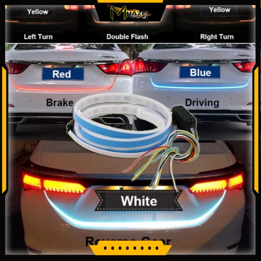 LAMPU BELAKANG BAGASI MOBIL LAMPU LED RUNNING JALAN DLR RGB