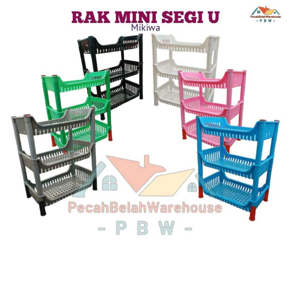 TERLARIS Rak Plastik Mini Segi U Susun 3 / Rak Susun 3 Plastik / Rak Plastik / Rak Bumbu