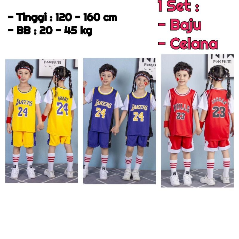 TW - Setelan Jersey Baju Basket Anak Kids Jersey Basketball Look Like