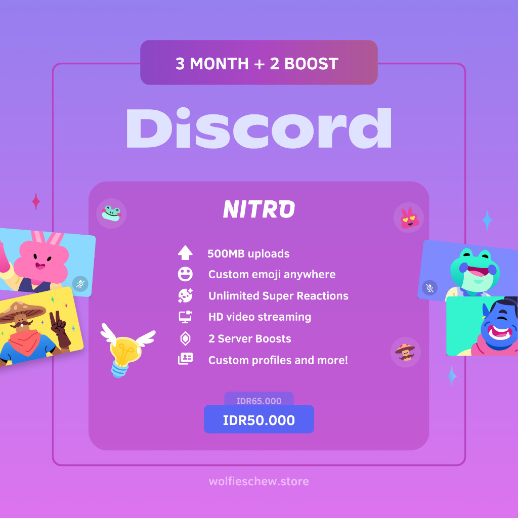 Discord Nitro 3 Bulan + 2 Server Boost Promotion Code