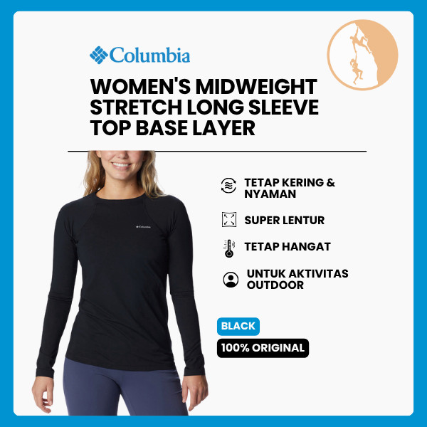 Kaos Dalam Wanita Lengan Panjang Thermal - Columbia Women's Midweight Stretch Long Sleeve Top Base L