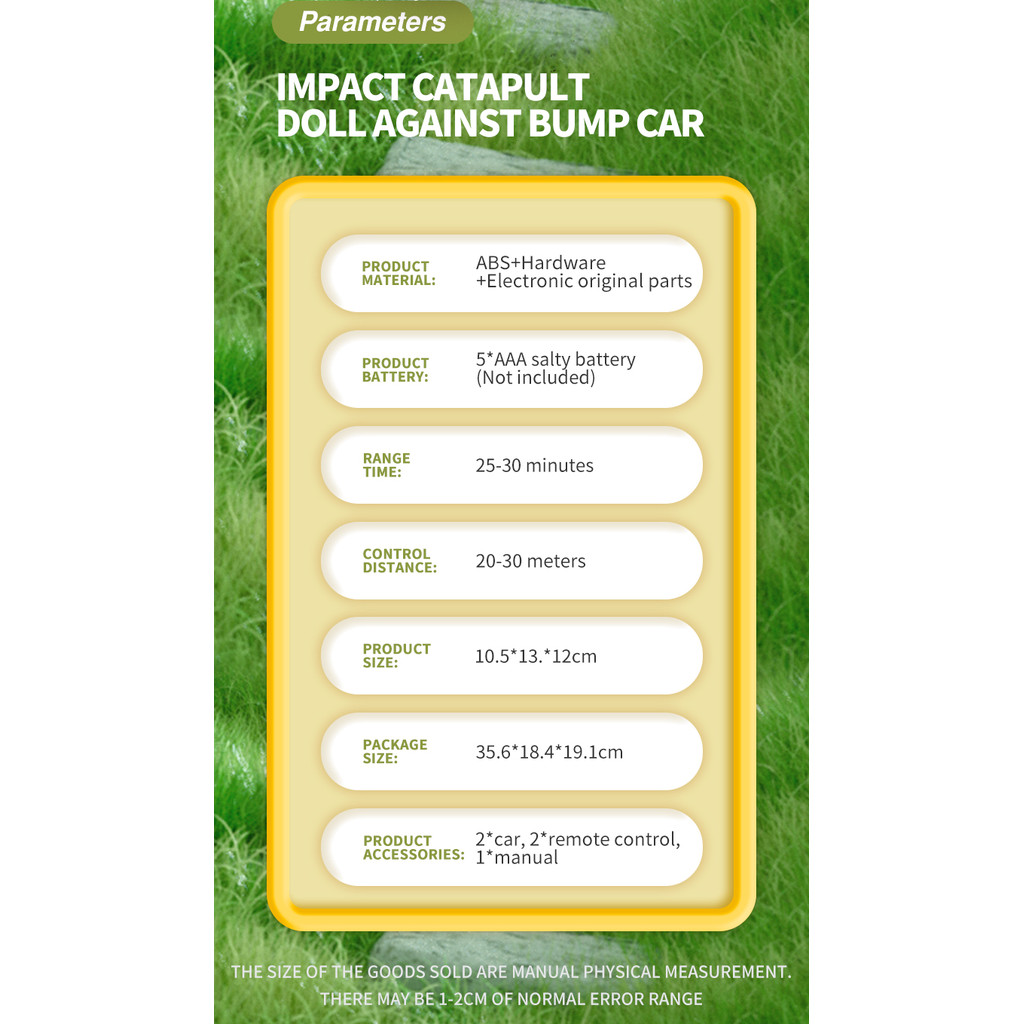 Kids Battle Game Duo Toy Car Super Bumper Car Battle Pop Up Doll Crash Bounce Ejection Light Childre