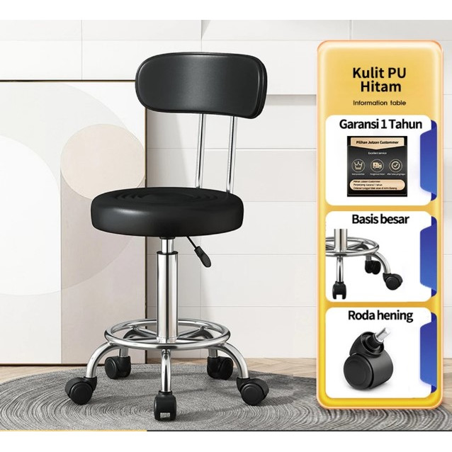 Kursi Bulat Putar dengan sandaran