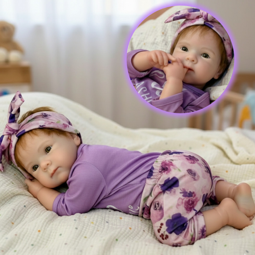 Rooted Mohair 45cm Painted Bettie Solid Silicone Reborn Girl Doll With Open Mouth Washable Bebe Doll