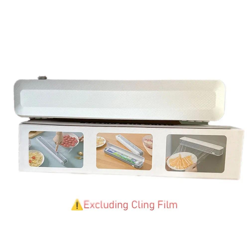 Refillable Food Cling Film Wrap spenser with Cutter, Tin Aluminum Foil and Plastic Cling Wrap Organi