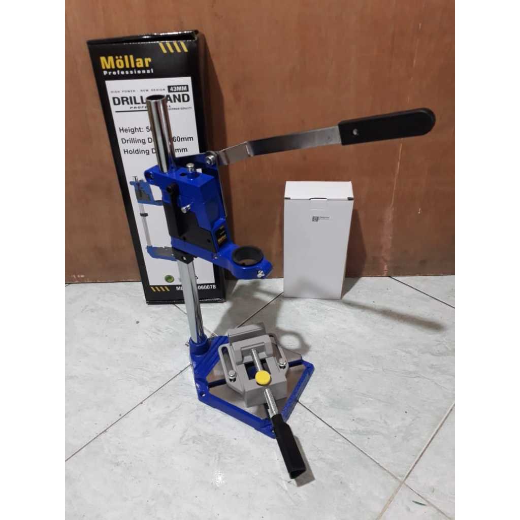 PAKET  dudukan bor IRON BASE + catok quick release clamp / drill stand + klem catok 3 inch