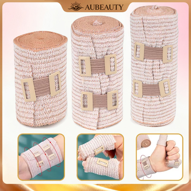Aubeauty Perban kompresi jepit 1 gulung | Perban elastis untuk meredakan keseleo dan tegang pada kak