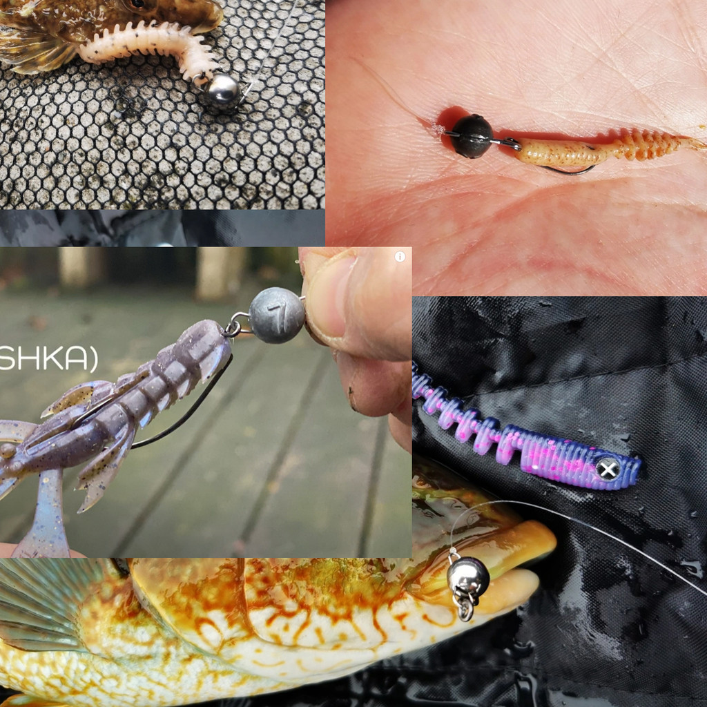 FishTrip 10pcs Cheburashka Sinker Fishing Jig Head Bullet Weights Soft Lure Group For Deep Sea Bass 