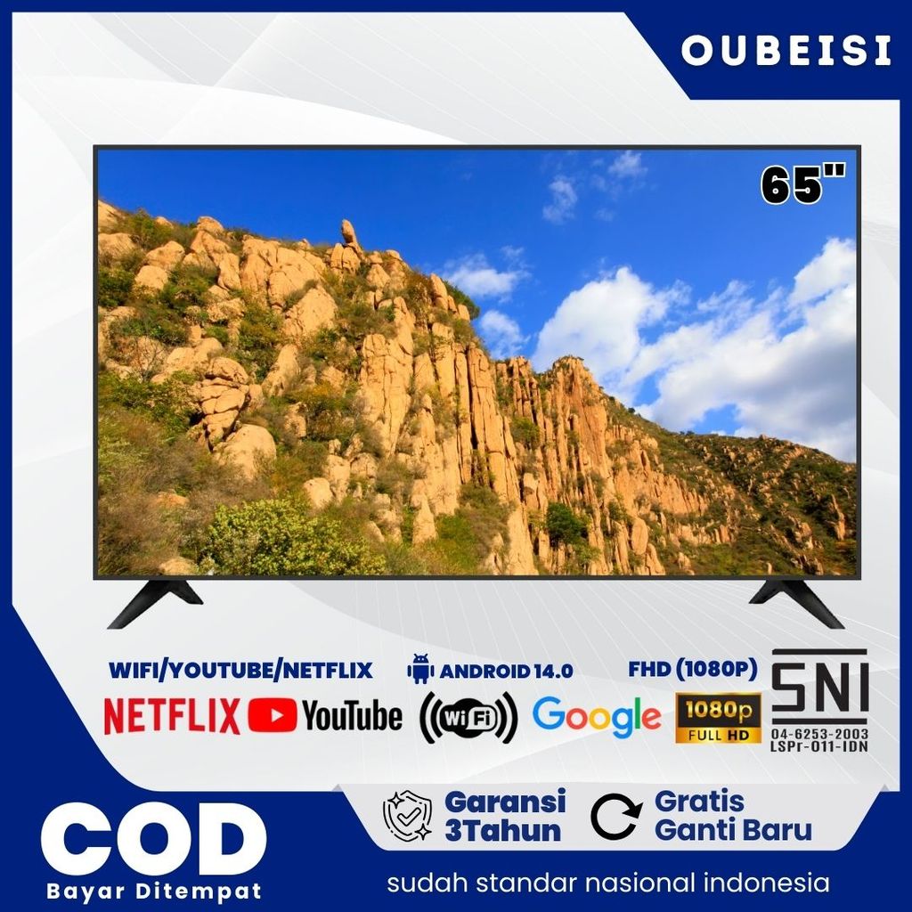 OUBEISI TV SAMRAT TV LED 50/55/65 inch Smart Android TV Digital 4K UHD