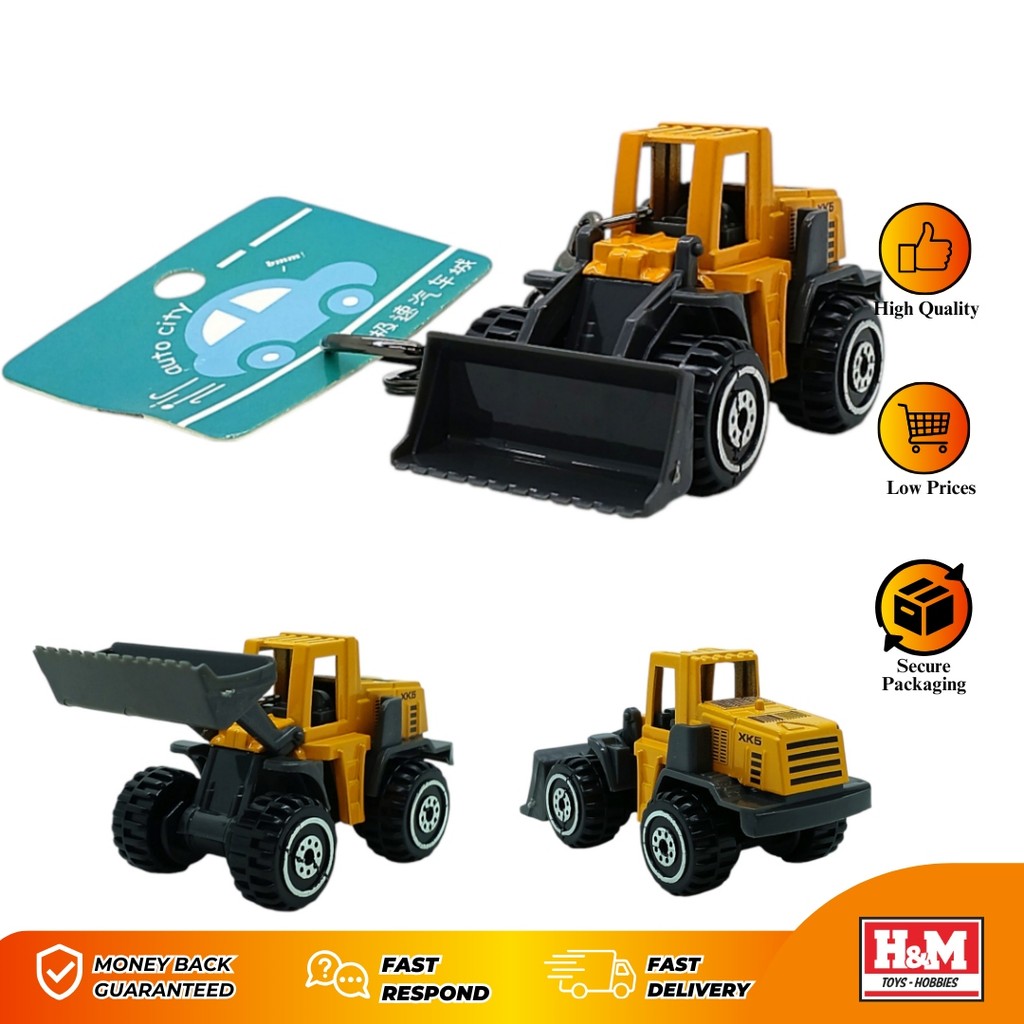 Miniatur Bulldozer Keychain - Mainan Miniatur Alat Berat Diecast