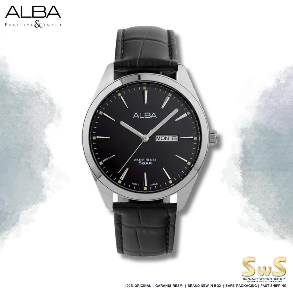 Alba New Model AJ6195 Leather Strap 41 mm Original Garansi Resmi Jam Tangan Pria