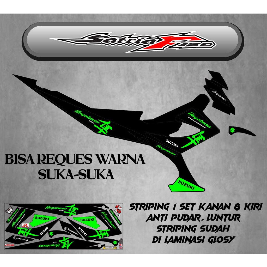 STRIPING MOTOR VARIASI LIS BODI MOTOR SATRIA FU FACELIFT HAYABUSA