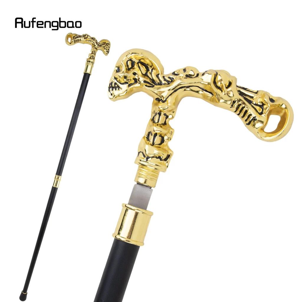 Golden Skull Walking Stick with 26cm Hidden Sword Self Defense Fashion Cane Sword  Cosay Crosier Vam