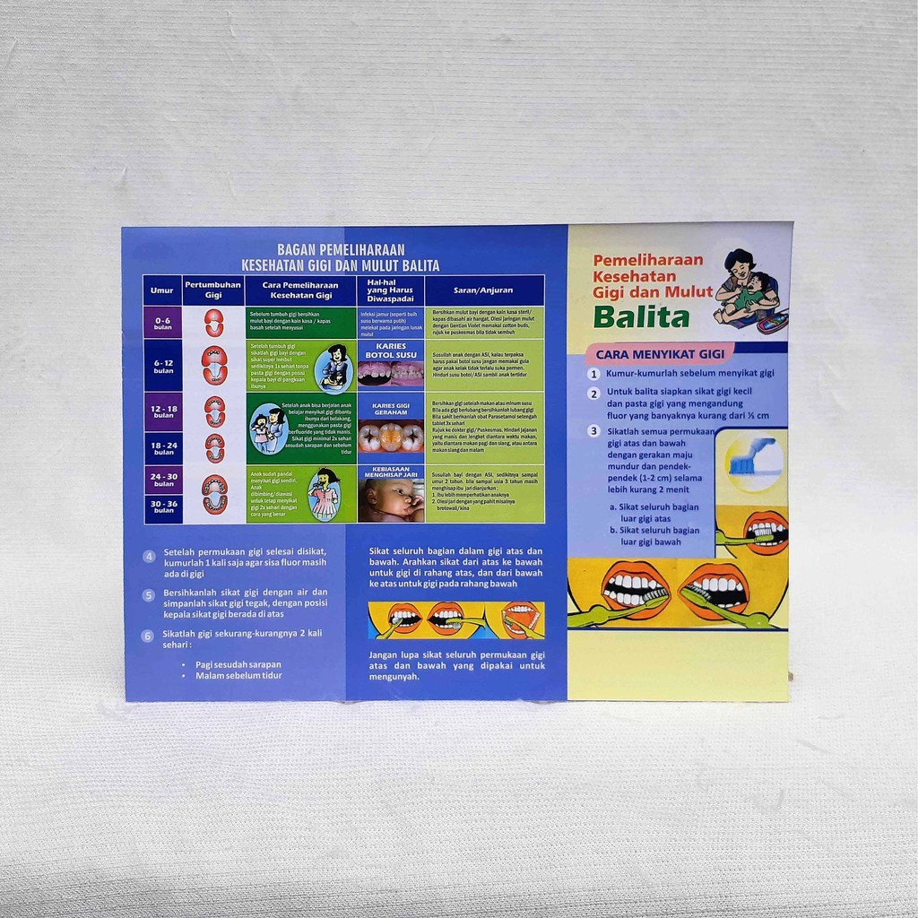 Leaflet / Brosur Pemeliharaan Gigi Balita, Leaflet Kesehatan Gigi Balita, Leaflet Kesehatan Murah