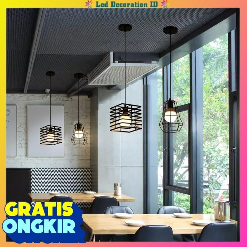 LAMPU HIAS LED GANTUNG KOTAK ESTETIK / LAMPU GANTUNG / LAMPU HIAS