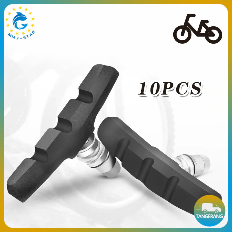 V Brake Pad Sepeda 10 Pcs Set Karet Rem Kanvas Daya Cengkram Tinggi Anti Berisik Untuk Gunung City B