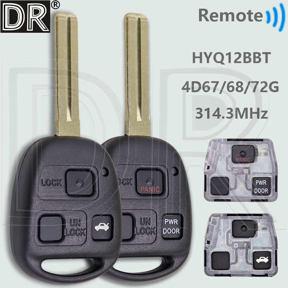 DR HYQ12BBT 314.3MHz 4D67/68/72 G Chip TOY40 Car Remote Key 89070-48821 For Lexus RX330 RX350 LS430 