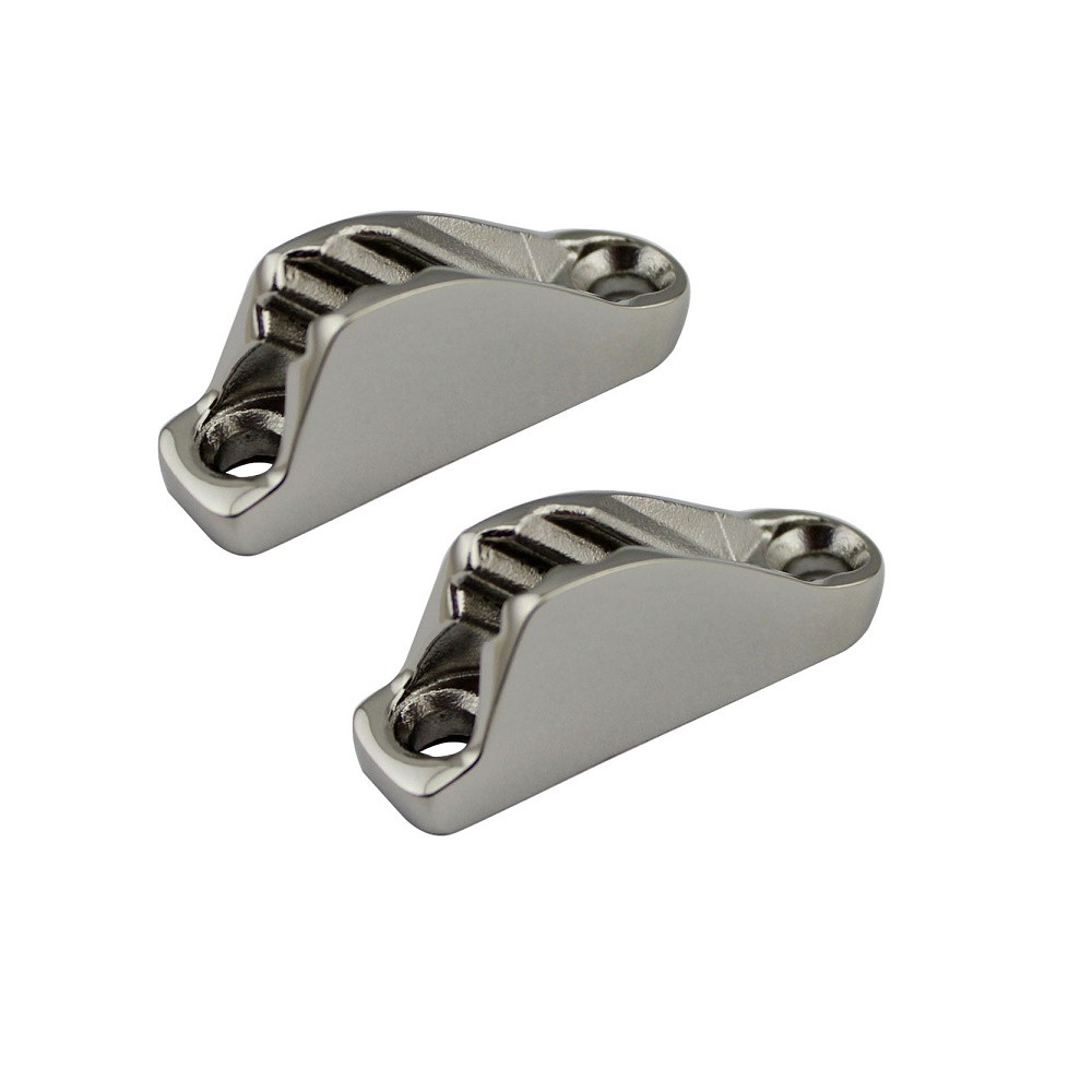 2 Piece18x48mm Clam Cleat Marine Boat 316 Stainless Steel Mirror Polish Sailing Boat Cam Cleat Yatin
