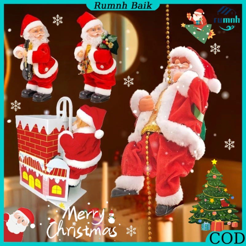 Mainan Santa Claus / Hadiah Natal / Hiasan Natal Boneka Santa Claus Panjat Tangga / Mainan Santa Cla