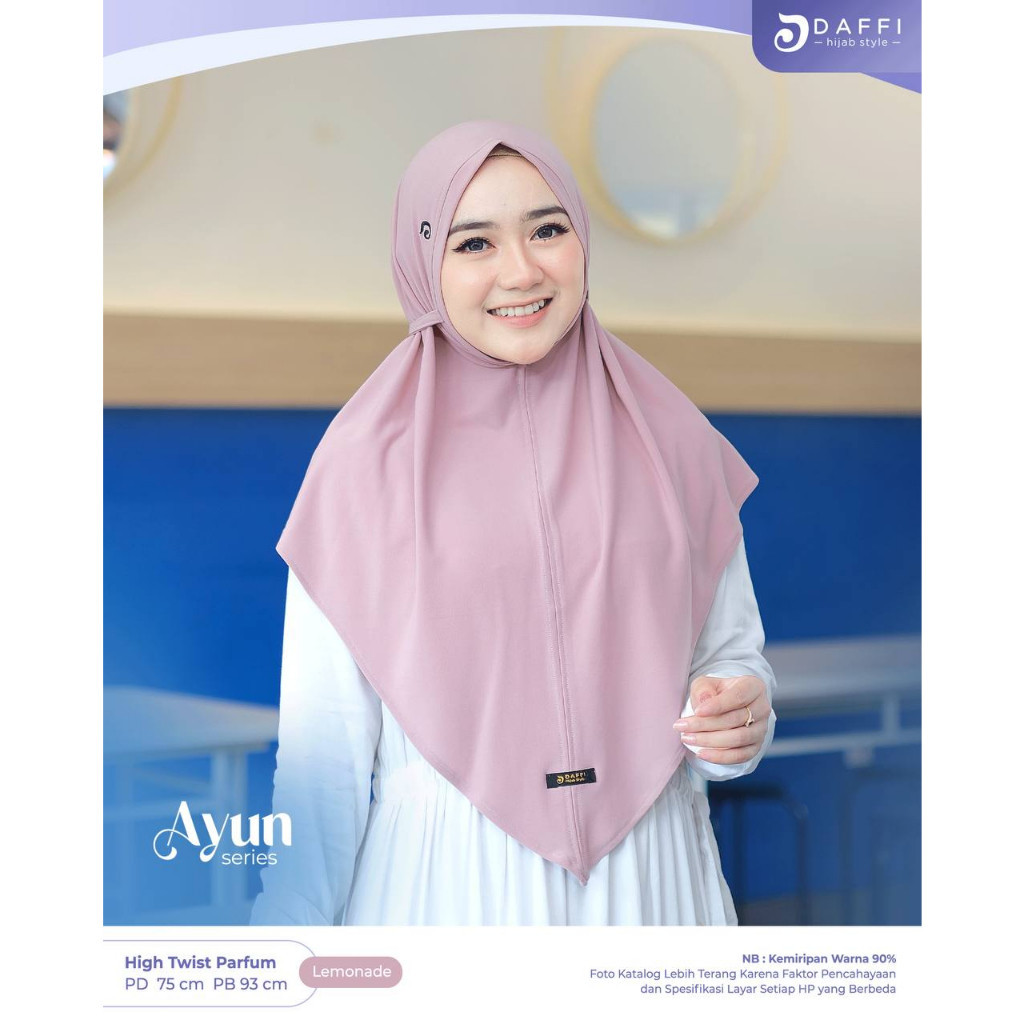 DAFFI HIJAB ORI - AYUN Bergo Daffi High Twist Parfum