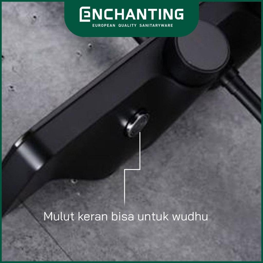 ENCHANTING Shower Set Brass Kuningan Keran Mandi 3 Mode Fungsi Black Design | Shower Tiang Kamar Man