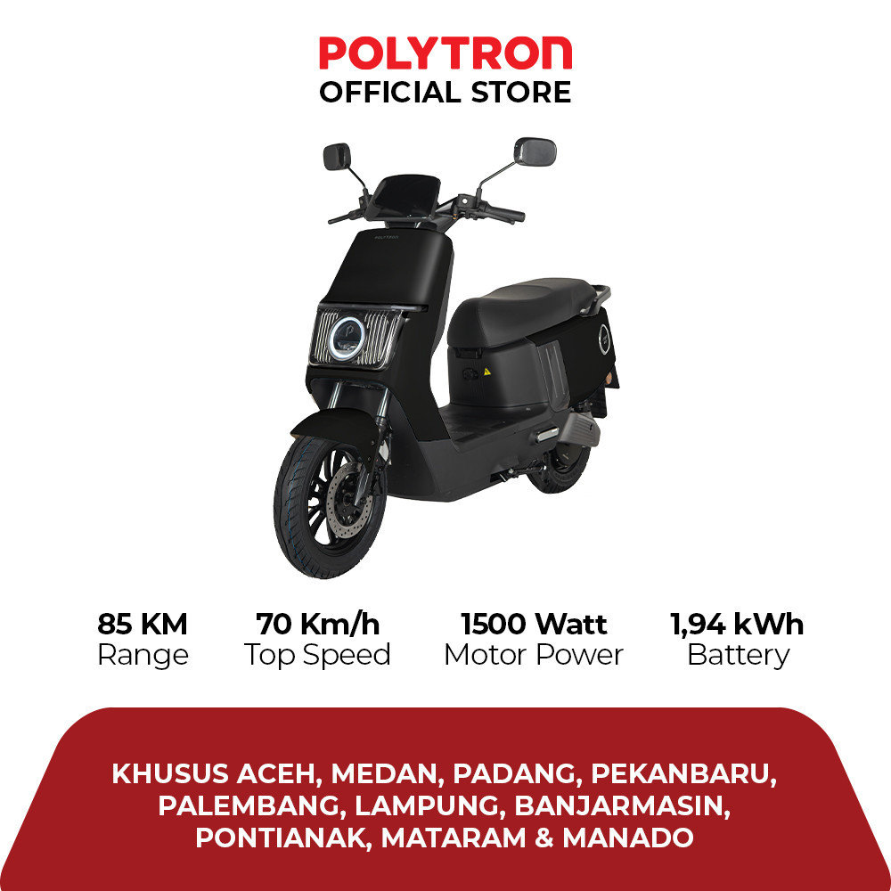 Polytron Fox-200 Electric Sepeda Motor Listrik - OTR Aceh, Medan, Padang, Pekanbaru, Palembang, Lamp