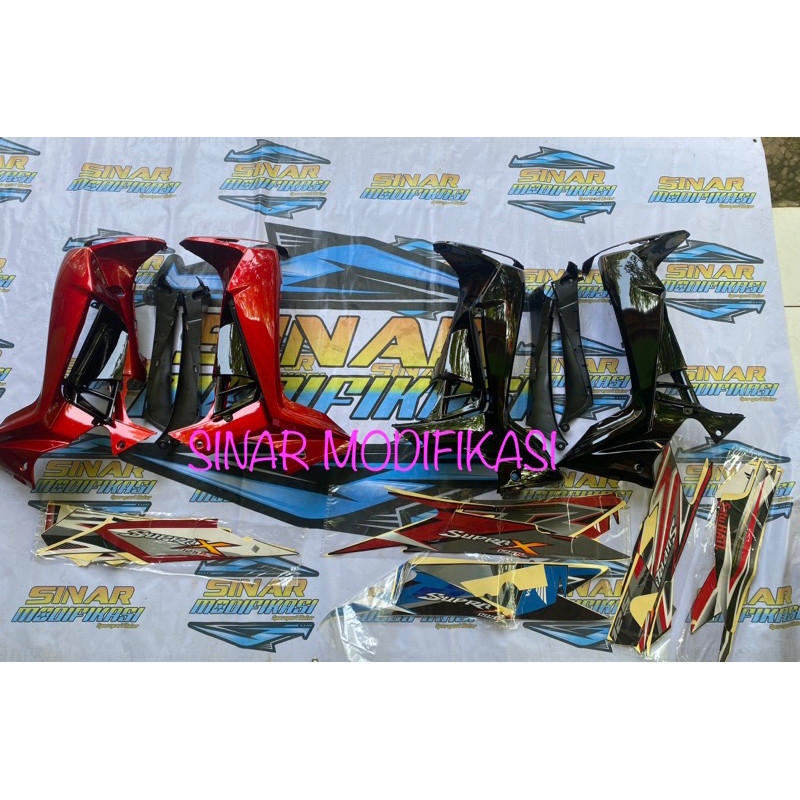 SAYAP KANAN KIRI SUPRA X 125 BETMEN 2007 - 2014 HITAM MERAH