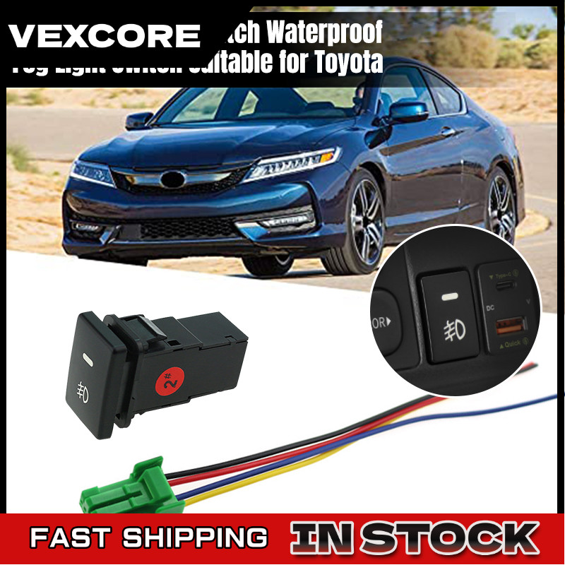 VEXCORE COD Switch Saklar On Off Foglamp Lampu Tembak Mobil Universal Model Tekan Komplit Socket Dan
