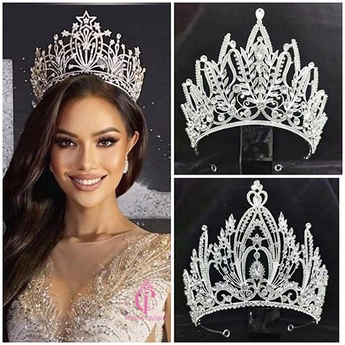 (Morenca) Luxurious Crown - Mahkota Miss Puteri Jumbo Tinggi - Tiara Wedding Fashion Show