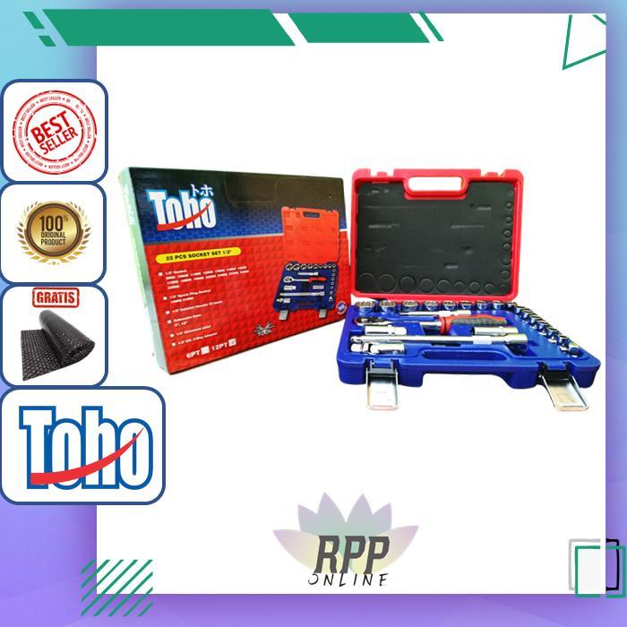 Kunci Sok Set 22Pcs 12PT / Kunci Socket set 1/2" TOHO Kunci Sock Set