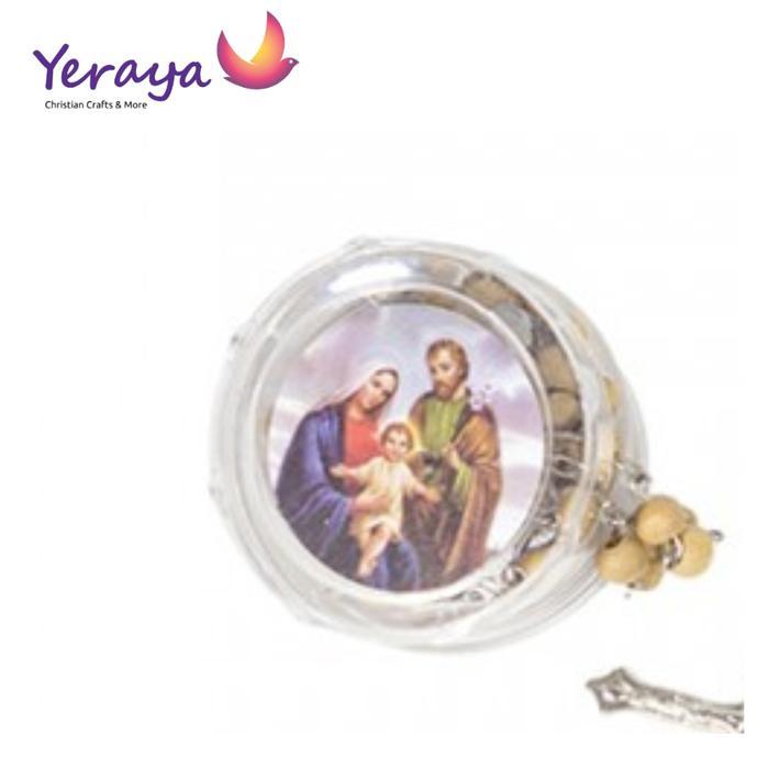 Souvenir Rohani Rosario Kalung Salib Katolik Murah + Kotak Jerusalem