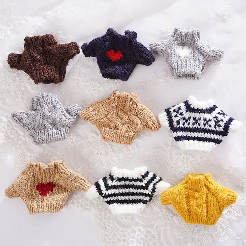 10cm Pakaian Kreatif untuk Bayi Sweater Aksesori Boneka Pakaian Kecil Katun