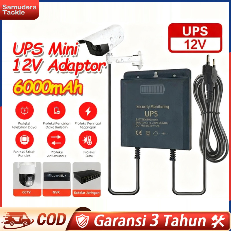 COD UPS Mini 12V Adaptor Power DC Mini UPS CCTV Untuk Router Wifi Modem Wifi Cadangan Baterai 2V6000