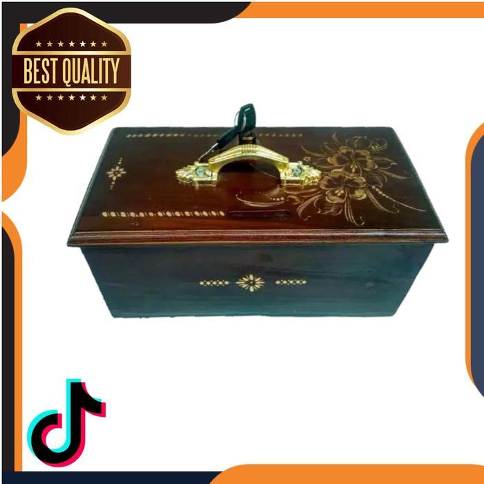 kotak amal celengan dari kayu jati ukir Kunci - kotak amal jati ukir