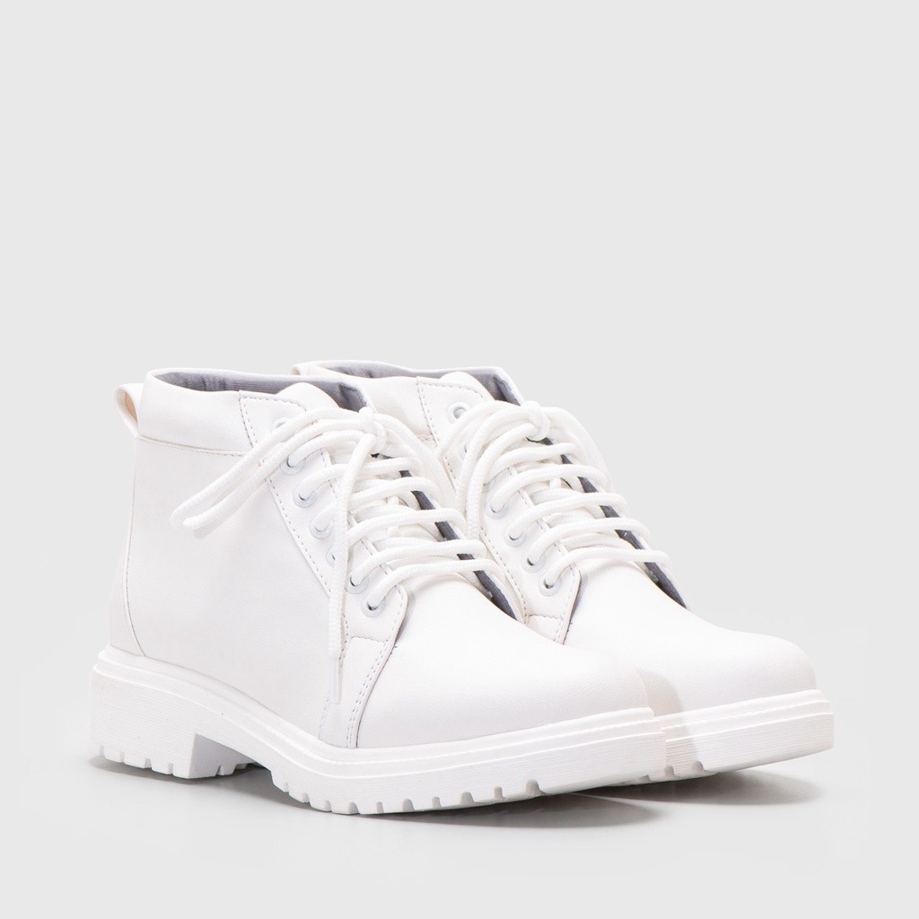 Adorableprojects Butterpop Boots Sepatu Boots Wanita Model Tinggi Warna Putih Bahan Kulit Sintetis