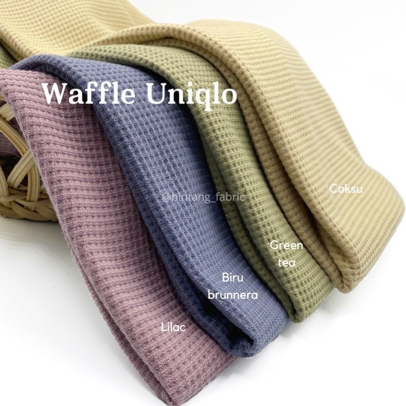 Kaos Waffle WAFER Lengan Panjang Wanita / Basic Crewneck Polos Sweatshirt Waffel UNIQLO