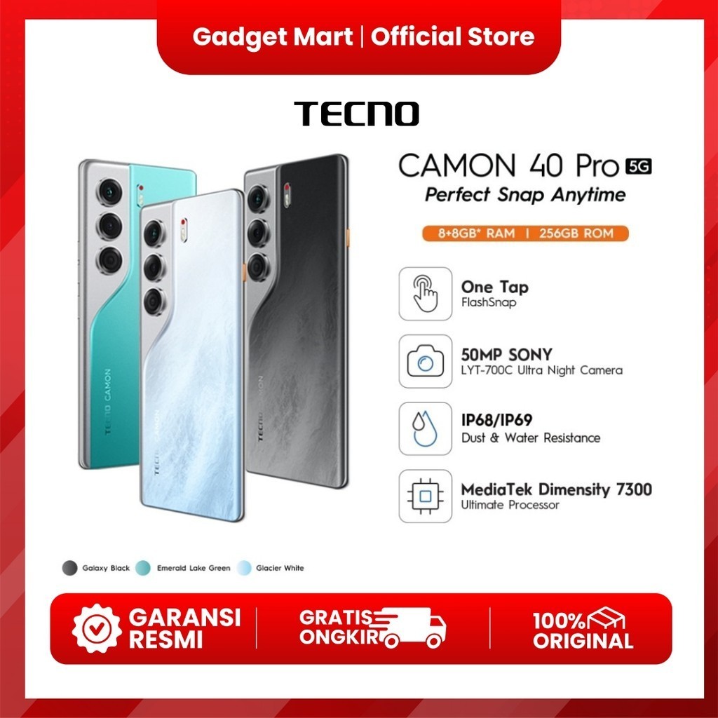 Tecno Camon 40 Pro - Garansi Resmi