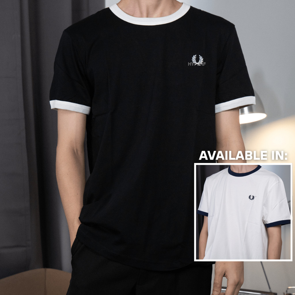 FRED PERRY Ringer Tshirt Tee Baju Kaos Original