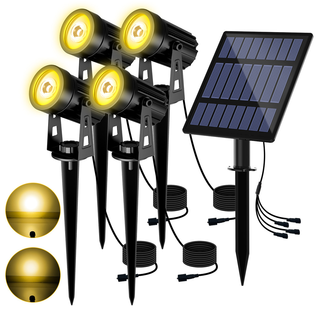 3000KRGB Solar LED Light Outdoor Solar Spotlight Solar Garden Light Outdoor IP65 Waterproof Solar Po