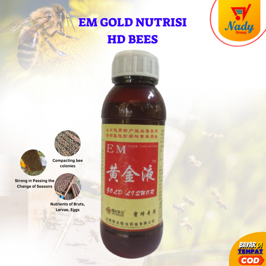 EM Gold Nutrisi Hologram Original Memperbagus Memperpadat  Brut, Larva, Telur Dan Koloni Lebah Madu