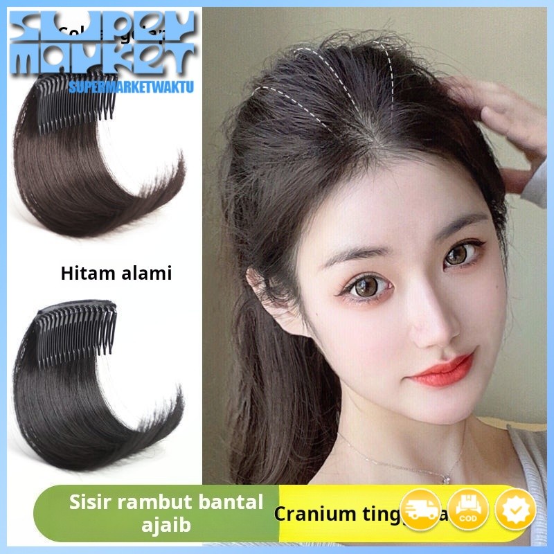 Rambut palsu dengan bantalan spons yang menebal, rambut palsu wanita, rambut pengganti kepala, volum